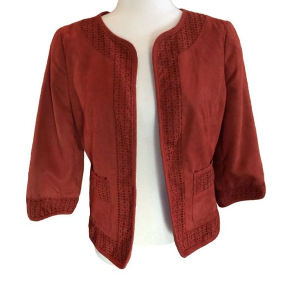East 5th Jackets & Blazers - East 5th Orange Faux Suede Jacket S